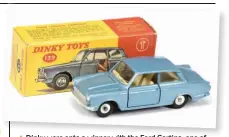  ?? Photo: Vectis Auctions ?? ▼ Dinky were onto a winner with the Ford Cortina, one of the best-selling family cars of the era.