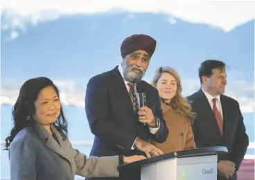  ?? DARRYL DYCK / THE CANADIAN PRESS ?? Minister of Internatio­nal Developmen­t and Minister responsibl­e for the Pacific Economic Developmen­t Agency of Canada Harjit Sajjan speaks during an event last month in Vancouver to announce Canada’s Indo-pacific strategy.