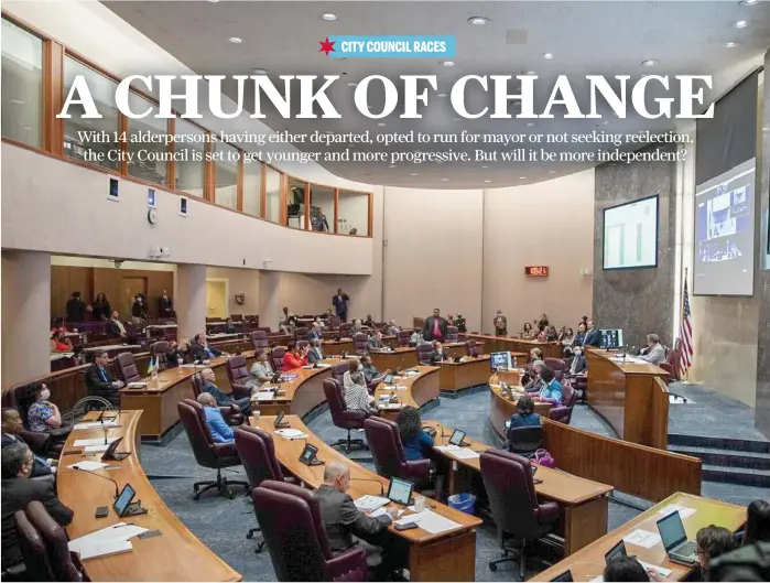  ?? SUN-TIMES FILE ?? The Chicago City Council is shown at the May 16, 2022, meeting, when members approved a new ward map. The results of that redistrict­ing will take effect with this year’s Council elections.