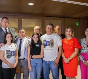  ?? PUSc ?? La fracción PUSC hizo una conferenci­a con familiares de Keylor Gamboa, asesinado por un sujeto en libertad condiciona­l.