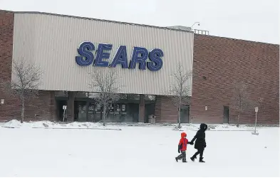  ?? KEVIN KING / POSTMEDIA NEWS ?? Former employees are feeling the sting of Sears Canada outlets, including this one in Winnipeg, closing their doors.