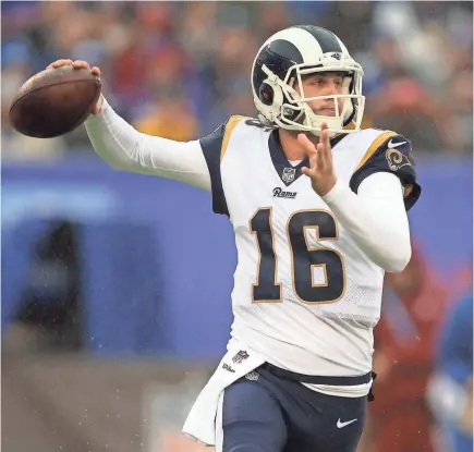  ??  ?? Rams quarterbac­k Jared Goff has his team off to a surprising 6-2 start. DANNY WILD/USA TODAY SPORTS