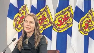  ?? FRANCIS CAMPBELL ?? Education Minister Becky Druhan spoke to media after a recent Nova Scotia government cabinet meeting in Halifax.