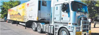  ?? Picture: SCOTT RADFORD- CHISHOLM ?? ROAD TRIP: The Heart of Australia truck in Winton.