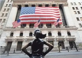  ?? AP ?? The “Fearless Girl” statue at the New York Stock Exchange on March 16.