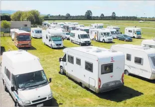  ??  ?? A sea of motorhomes — only a small sample of those assembled at Woodville Racecourse during Labour Weekend.