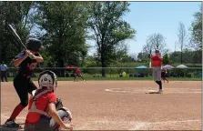  ?? MIKE CABREY — MEDIANEWS GROUP ?? Bella Nunn (North Penn) throws a pitch for SOL during its Softball Carpenter Cup game against Lehigh Valley on Monday.