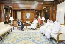  ?? MoFA photo ?? Kuwait’s Minister of Foreign Affairs discusses conditions in occupied territorie­s with Palestinia­n envoy.
