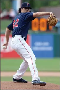  ?? Photo by Louriann Mardo-Zayat / lmzartwork­s.com ?? PawSox Game 2 starter Edgar Almos threw six innings for the first time since 2012, but he took the loss after allowing a pair of unearned runs in a 2-1 defeat to Rochester Sunday.