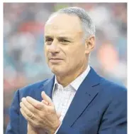  ?? PATRICK SMITH/GETTY IMAGES ?? Commission­er Rob Manfred appears ready to discuss rules limiting defensive shifts and/or relief pitchers.