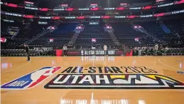  ?? (AP Photo/Rick Bowmer) ?? The Vivint Arena is shown during the transforma­tion taking place inside the arena before the start of the NBA basketball All-Star weekend Wednesday in Salt Lake City. More than 60 players are making their way to Salt Lake City for All-Star weekend, some of them for the first time, one of them for the 19th time. And while some events will tout the league’s future, many will be celebratin­g the past.