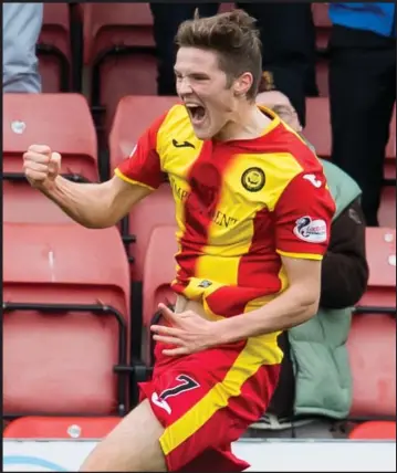  ??  ?? Blair Spittal has netted six times in nine appearance since joining Thistle from Dundee United in the summer