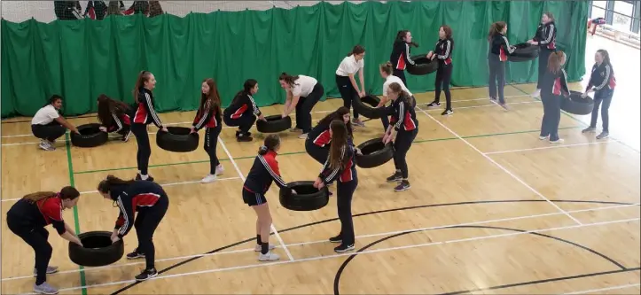  ??  ?? Loreto Secondary School students taking part in exercises as part of their Active Day on Thursday.