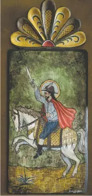  ??  ?? Santiago (Saint James), patron saint of Spain (on horseback)