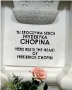  ?? CREATIVE COMMONS, FLICKR ?? Chopin’s heart was buried within a pillar in the Holy Cross Church.