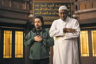  ?? Hulu ?? Ramy Youssef as a confused youth with Mahershala Ali as spiritual leader Sheikh Ali in “Ramy.” The title character’s search for guidance visit doesn’t work out well.