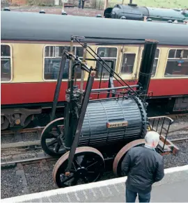  ??  ?? The Catch-Me-Who-Can replica at Brignorth station in 2015. The builders have launched a £10,000 appeal to complete the locomotive to running order so it could run on heritage lines everywhere. TREVITHICK 200