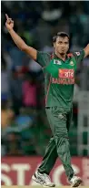  ?? AP ?? Bangladesh’s Hossain celebrates the dismissal of India’s Lokesh Rahul during the final. —