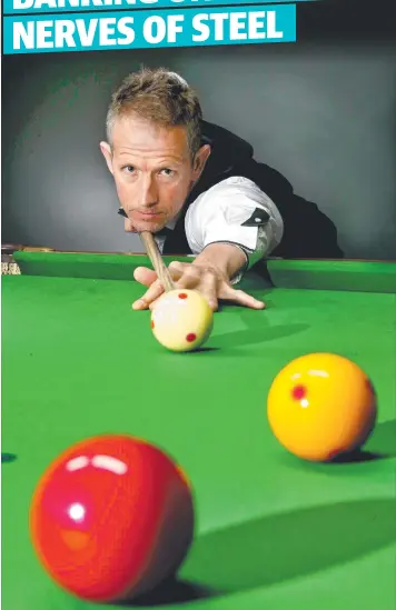  ?? Picture: GLENN FERGUSON ?? IN FOCUS: Armstrong Creek's Robbie Chilcott will compete at the World Billiards Championsh­ips in Melbourne this week.