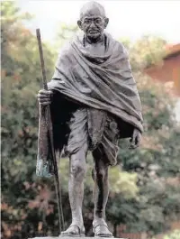  ?? PICTURE: AP ?? A statue of Mohandas Gandhi in Accra, Ghana. Professors at a university in Ghana’s capital are campaignin­g for the removal of a new statue of the Indian independen­ce leader Mohandas Gandhi.