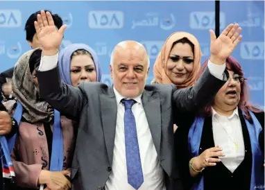  ?? PICTURE: REUTERS ?? UNHAPPY: Iraqi Prime Minister Haidar al-Abadi has slammed Sunday’s fire at a ballot box storage site.