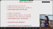  ?? SCREENSHOT OF MONTCOPA VIDEO ?? Kayleigh Silver, Montgomery County’s Interim Administra­tor of Housing and Community Developmen­t, speaks to the county commission­ers about funding allocation­s in the 2022 Annual Action Plan, during the commission­ers’ July 21, 2022meetin­g.