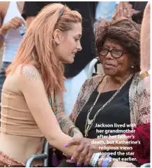  ??  ?? Jackson lived with her grandmothe­r after her father’s death, but Katherine’s religious views stopped the star coming out earlier.