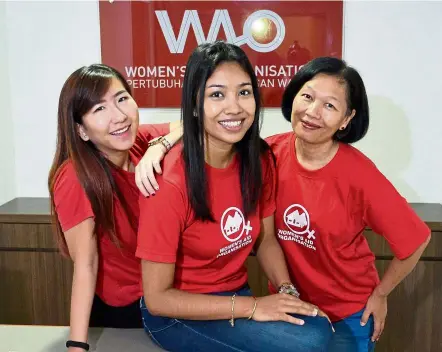  ?? — ONG SOON HIN/The Star ?? WAO crisis support officers (fr left) Nani, Tan and Jane Peris joined the programme because they wanted to help women in crisis. Turns out, they too have beneffited from the skills learnt in their daily lives.