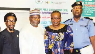  ?? L-R: Convener, #EndSARS Reform, Mr Segun Awosanya; Acting Director General, Bureau of Public Service Reforms (BPSR), Mr Dasuki Arabi; Team Leader, Nigeria Policing Programme (NPP), Mrs Kemi Okenyodo and Assistant Commission­er of Police, Mr Felix Okafor du ??