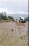  ??  ?? BLOCKED: Heavy rain brought 100 tonnes of debris onto the road