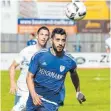  ?? FOTO: ROLF SCHULTES ?? Burhan Soyudogru knallte den Ball in Göppingen einmal an die Latte.