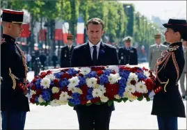  ?? (Photo AFP) ?? Emmanuel Macron a présidé la e cérémonie d’hommage à la victoire du -Mai .