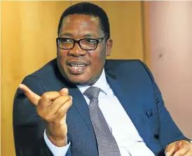  ?? Simphiwe Nkwali/ Sunday Times ?? Three-horse race: MEC for education Panyaza Lesufi is in the lead for the position of Gauteng ANC deputy chairman. The other contenders are Lebogang Maile and Parks Tau. /