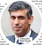  ?? ?? Chancellor Rishi Sunak
Who is eligible for the £150 rebate?