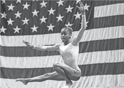  ?? JAY BIGGERSTAF­F/USA TODAY SPORTS ?? Skye Blakely performs on the balance beam during the 2019 U.S. Gymnastics Championsh­ips in Kansas City, Mo. Blakely had the top score on balance beam over the weekend at the Winter Cup.