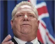  ?? LIAM RICHARDS THE CANADIAN PRESS ?? Doug Ford notes that Health Canada has only approved one device to do roadside tests for cannabis and it may not be accurate in the cold.