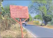  ?? HT PHOTO ?? ▪ The board outside Kesalingay­apalle, Andhra Pradesh, which bans members of other religions from trying to enter it.