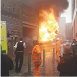  ?? (Reuters) ?? A FIRE burns Elephant and Castle station in London yesterday.
