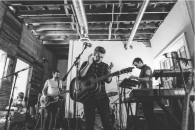  ?? ?? Telemonste­r performs in the listening room at Yellow Racket Records in Chattanoog­a.