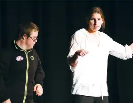  ??  ?? Right: Ethan Draper and Mathilda Bird represent Bass Coast Specialist School in the Gippsland Parasteddf­od in Warragul.