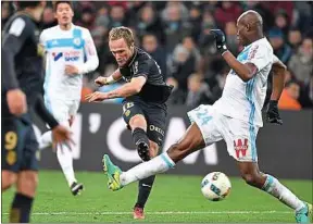  ??  ?? En Ligue 1, Germain et les Monégasque­s avaient corrigé Marseille (1-4).