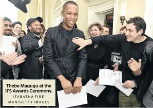  ?? /TABATHA FIREMAN/GETTY IMAGES ?? Thebe Magugu at the IFS Awards Ceremony.