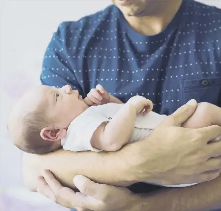  ??  ?? 0 Fewer than 20 per cent of fathers in Scotland take more than two weeks’ leave after their partner has given birth, research has found