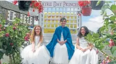  ?? ?? One of the former princesses Mollie Stevenson, with attendants Alexandria Adamson and Hannah Cairns.