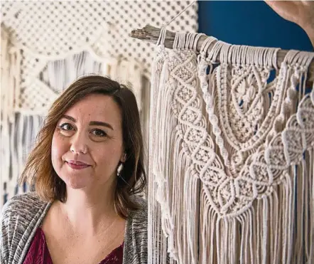  ?? Photos: TNS ?? Morrison made these macrame wall hangings from cotton string and rope.