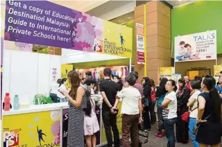  ??  ?? The Private & Internatio­nal School Fair presents an opportunit­y for visitors to talk to representa­tives from schools all over Malaysia and learn more about an internatio­nal education in general.