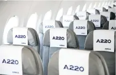  ?? CHRISTOPHE MORIN/BLOOMBERG ?? The deal for Airbus A220s, formerly Bombardier’s C Series, arises amid improving conditions in the sector.