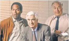  ?? ?? SCREEN GEMS: O.J. Simpson went comedy with “Naked Gun” co-stars Leslie Nielsen (top center) and George Kennedy in the ’90s. Earlier, in 1978, he was in “Capricorn One” with James Brolin (left).