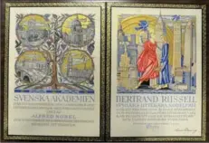  ?? BARRY GRAY, THE HAMILTON SPECTATOR ?? Bertrand Russell’s 1950 Nobel Prize certificat­e, part of the collection at McMaster University.