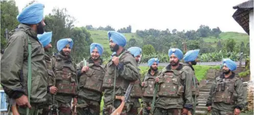  ??  ?? Indian Army troops on a UN peace keeping mission in the Lebanon